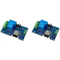 Torribaly 2X 1-Channel WIFI Relay Module 30A ESP32-WROOM-32E Development Board Module for Home Wireless Control DC7-28/5V