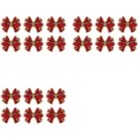 Typecat 18 Pieces Red Bowknot Napkin Rings, Butterfly Knot Napkin Ring Holders Handmade Metal Napkin Buckles Elegant Table Decor