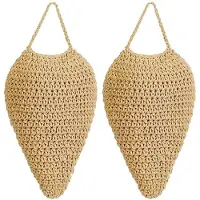 Torribaly 2 Pack Large Crochet Wasp Nest Deterrent Hanging Fake Nest Wasp Nest Decoy Hanging Wasp Deterrent Wasp Deterrent