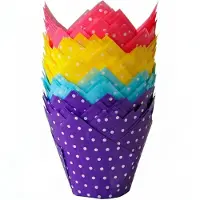 Kepptory Extra Large Jumbo Tulip Baking Cups 125 Pack Premium Greaseproof No-Stick Muffin Liners Bakery Style Cupcake Wrappers