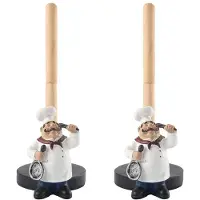 Torribaly 2X Resin Chef Double-Layer Paper Towel Holder Figurines Home Cake Shop Restaurant Crafts Decoration Ornament A