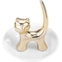 Torribaly Cat Trinket Dish Jewellery Tray Cat Ring Holder Jewelry Dish Trinket Holder Fashion Bracelets Earrings Storage Tray A