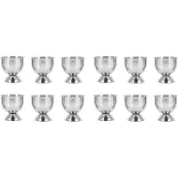 Torribaly Egg Cup Tray Stainless Steel Soft Boiled Egg Cup Holder Can Be Made of Small Wine Glasses 12 Sets