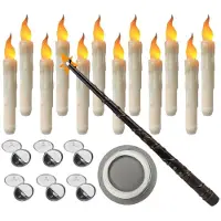Typecat 12PCS Floating Candle with Wand Remote Magical Floating Candle Flameless Hanging Candles for Christmas Decor B