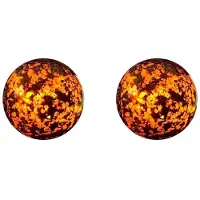 Torribaly 2X Natural Flamestone Crystal Ornament UV Reactive Sodalite Sphere Handcrafted Polished Home Decor
