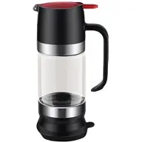 Tlily Honey Dispenser Jar, 10 Oz No Drip Glass with Handle Durables Clear Syrup Dispenser Pot with Silicone Base