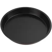 Tlily Round Pizza Mould Plate Pizza Pan Deep Tray Carbon Steel Non-Stick Mold Baking Oven Tool Baking Mould Tray 9In Black
