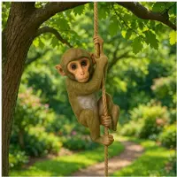 Exogio Cute Garden Climbing Monkey Figurine Handmade Resin Crafts Monkey Hanging Ornament Animal