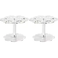 Typecat 2pcs 6 Holes Acrylic Ice Cream Cone Stand Holder Transparent
