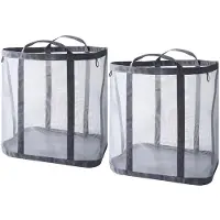 Exogio Foldable Laundry Basket, Mesh Hamper with Reinforced Handles, Hanging Storage Bag for Bathroom, Dorm, Travel & Sports