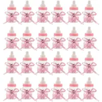 Semoic 24 x Baby bottle baby bottle 4x9cm rhinestone bear gift favor baby girl baby baptism
