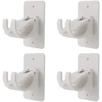Torribaly Curtain Rod Bracket Holder 4 PCS, Self Adhesive Crossbar Hook, No Drill Rods Hanger Wall Mount Hooks Drapery Pole