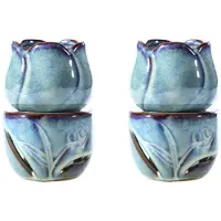 Semoic 2X Aromatherapy Furnace Candle Lamp Decoration Bedroom Essential Oil Incense Burner Tulip Ceramic Candle