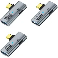 Torribaly 3X 2-in-1 USB C to USB 3.2 Adapter with 100W Charging Port, 4/3 OTG Converter for Ally,Gray