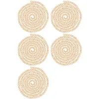 ISTOVO 5pcs 9 Foot Natural Wood Bead Christmas Garland Wooden Christmas Tree Garland for Rustic Natural Country Farmhouse