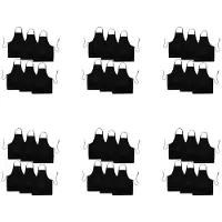 ISTOVO 36 Pack Black Kitchen Apron with 2 Pockets Anti-Dirty Apron Suitable for Barbecue Kitchen Cooking Baking Restaurant