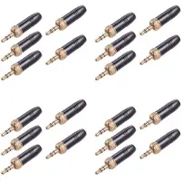 ISTOVO 20Pcs Lavalier Lapel Microphone 3.5mm Audio Plug with M6 Internal Thread Internal Thread Cable for- for-