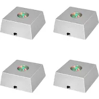 Typecat 4X LED Stone Display Base Colorful Changing Light Crystal Tower Light Home Decoration Figurine Display Stand