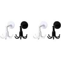 Exogio 4X Hexagon Claw Rotating Hook Multifunctional Household Kitchen Toilet Hook Spoon Holder Key Storage Self-Adhesive Hook