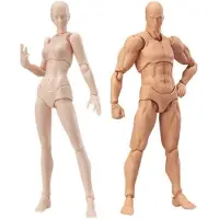 Tlily Body Doll, Artists Manikin Blockhead Jointed Mannequin Drawing Figures Male+Female Set (Skin Color)