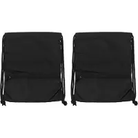 Torribaly 2X Outdoor Women Men Nylon Black Ultralight Backpack Football Basketball Bag String Drawstring Sport Bags(Small)