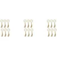 Semoic Set of 18 Beaded Wood Napkin Rings with Table Setting Wedding Party Décor Accessories Napkin Holder Natural Style