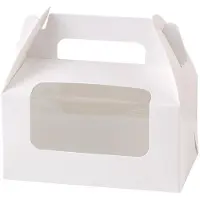 Tlily White Window Cake Box, Transparent PET, Used for Cake Rolls, Baking and Snacks, Portable Packaging.