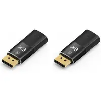 Torribaly 2X 8K to -Compatible Adapter Converter 8K/60Hz 4K/120Hz Male DP to Female HD TV Cable Video Adapter
