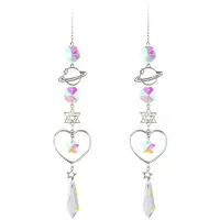 Typecat 2X A Crystal Wind Chime Sun Catcher Diamond Prisms Pendant Dream Catcher Rainbow Chaser Hanging Drop Home Garden Decor