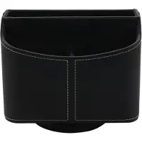 Torribaly Leather Remote Control Holder,360 Degree Desk TV Remote Caddy,Bedside Table Organizer for Controller,Media,Mail