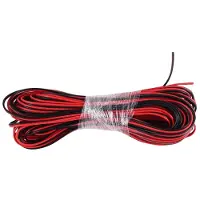 Torribaly 22 Gauge 15m Red Black Zip Wire AWG Cable Power Ground Stranded Copper Car