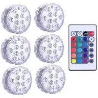 Kepptory 10 LEDs RGB Submersible Light Aquarium Waterproof Light Underwater Night Lamp Pool Lights for Party Garden Aquarium