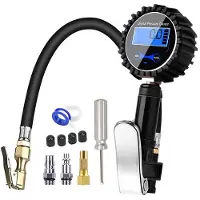 Typecat Digital Tire Pressure Inflator Gauge Aluminum Alloy Tire Pressure Gauge Air Clip- Tyre Pump for Motorcycle Auto