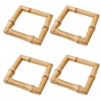 Typecat Wood Bamboo Napkin Rings Set of 4, Handmade Rattan Natural Napkin Holder Rings Table Decorations