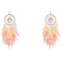 Torribaly 2X Dream Catcher Hanging Ornament Decor Handmade LED Lights Feather Healing Crystals Dreamcatchers for Home Wall Decor