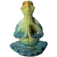 Semoic Sea Turtle Figurine Peacefulness Meditating Sea Turtle Statue Decorations for Buddha Yoga Garden Statue Ornament