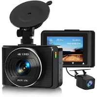 Torribaly Car Dash Camera, 4K 1080p Dash Cam Front Rear WiFi Recorder Camera for Cars with App Control, G-Sensor, Loop Recording