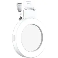 Torribaly High Quality 3 Light Modes Selfie Light Clip 180 Rotatable Ring Light LED Phone Light Rechargeable Selfie Mirror White
