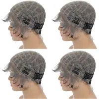 Semoic 4X Braided Wig Cap -Double Full Lace Crochet Wig Cap with Baby Hair - Breathable Lace Cap