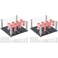 ISTOVO Chess Piece DIY Kit Include 2 Chess Piece Holder and 32 Chess Molds for Epoxy Resin Metal Holder Chess Molds