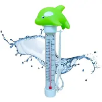 Wella Fish Pool Thermometer Floating Water Temperature Tester for Spa Pond Indoor Pools Green