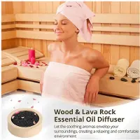 Semoic 3X Wood Lava Rock Essential Oil Diffuser, Black Lava Rock Stone Diffuser, Stone Diffuser for Home, Offices, Yoga, Sauna