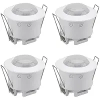 Torribaly 4X Ceiling Recessed PIR Motion Sensor Infrared Adjustable Detector for Corridor Warehouse Stairs Porch Lamp