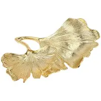 Torribaly Gold Leaf Ginkgo Biloba Leaf Decorative Tray Gold Jewelry Tray Desk Decorative Dish Organizer Tray for Ring Necklace