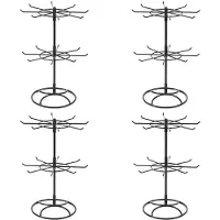 Typecat 4X Rotating Jewelry Display Stand 2 Tier Round Metal Necklace Organizer for Hanging Earrings Rings Bracelets Watches