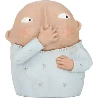 Semoic Holding Nose Bathroom Statue Holding Nose Sculpture Kitschy Cute Weird Vulgar Figurine Resin Ornament for Toilet