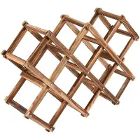Semoic Wooden Red Wine Rack 10 Bottle Holder Mount Bar Display Shelf Folding Wood Wine Rack Alcohol Neer Care Drink Bottle Holders