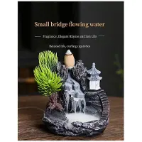 Semoic 2X High Mountain Flowing Waterfall Backflow Incense Burner Home Fragrance Diffuser Incense Burner Decoration,A