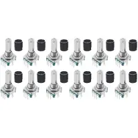 Typecat 12pcs EC11 Rotary Encoder with Push Button 360 5 Pins and Knob Cap for , Raspberry Pi, ESP32