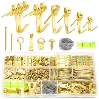 Tlily 372PCS Picture Hooks for Hard Walls, Picture Hanging Kit for Picture Frame Fixing,Picture Hanger Set with Hooks,Sawtooth